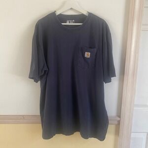 Carhartt Mens Loose Fit Short Sleeve Pocket T Shirt Navy Blue Size XL